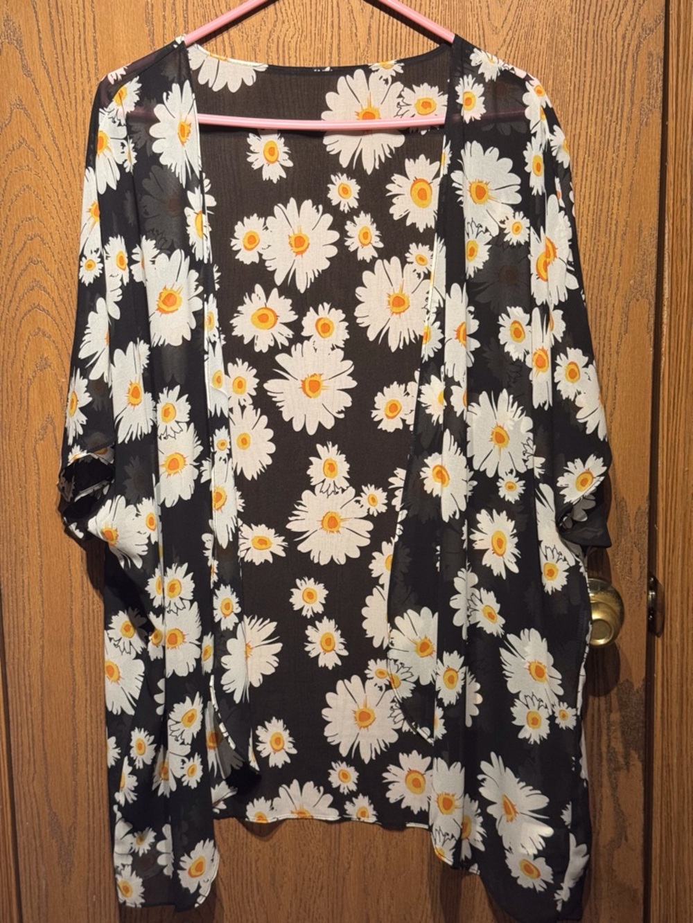 SHEIN Floral Print Sheer Chiffon Kimono"